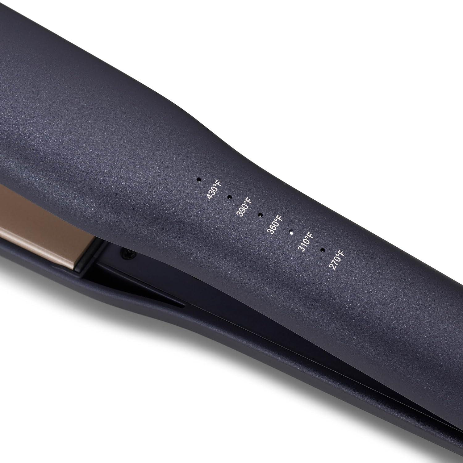 imageBio Ionic GoldPro Hair Straightener Blue Moisturizing Heat Technology amp 24K Gold MX Hair Straightening Iron for Sleek Styles amp Flat Iron Curls 40 Longer Plates Adjustable HeatBlue