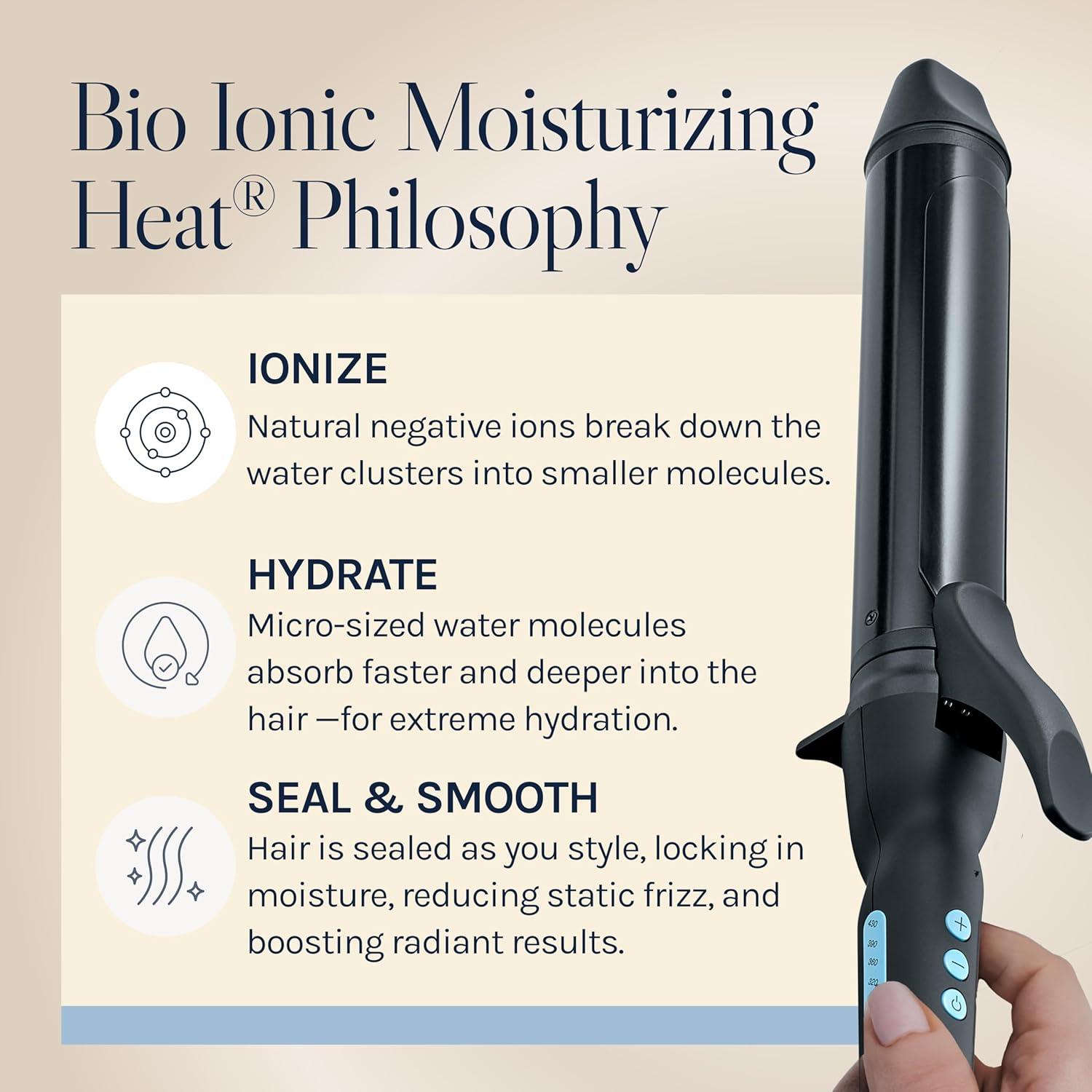 imageBio Ionic Long Barrel StylerCurling Iron with Moisture Heat Technology amp NanoIonic MX Verstatile Curling WandBlack