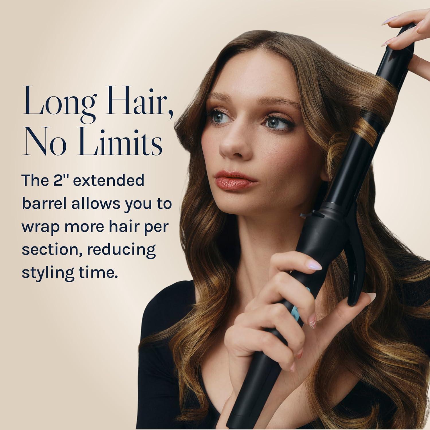 imageBio Ionic Long Barrel StylerCurling Iron with Moisture Heat Technology amp NanoIonic MX Verstatile Curling WandBlack
