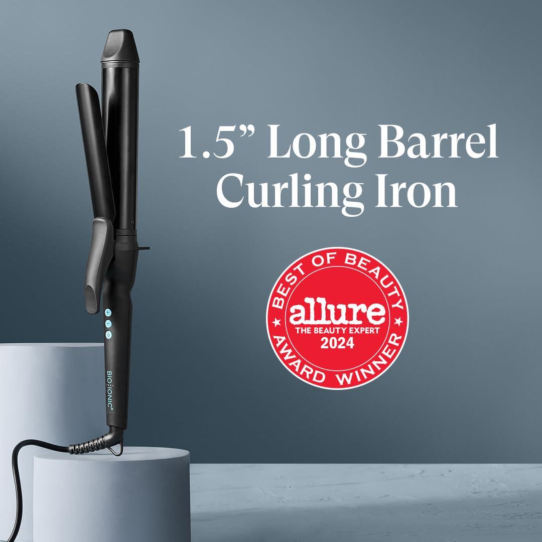 imageBio Ionic Long Barrel StylerCurling Iron with Moisture Heat Technology amp NanoIonic MX Verstatile Curling WandBlack