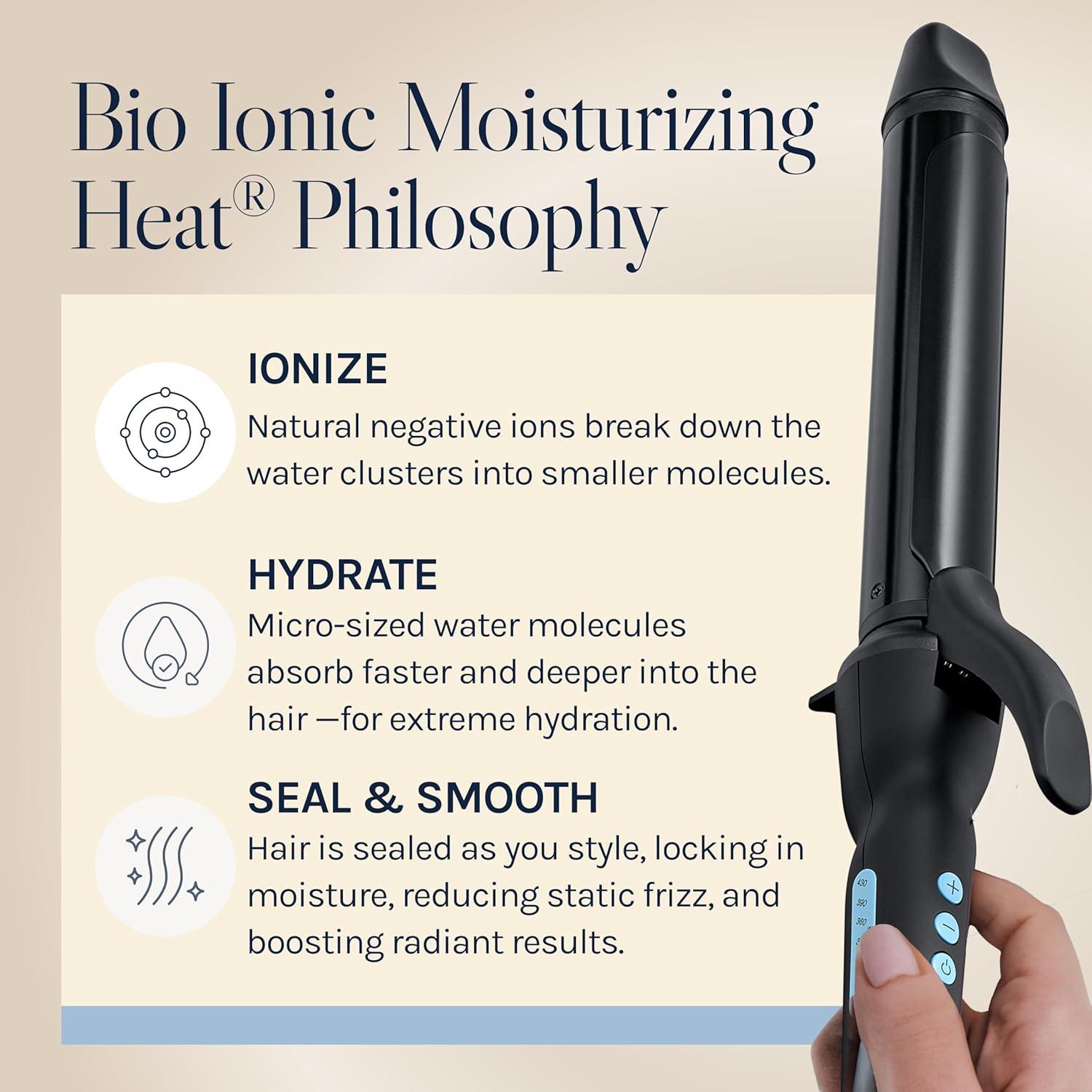 imageBio Ionic Long Barrel StylerCurling Iron with Moisture Heat Technology amp NanoIonic MX Verstatile Curling WandBlack