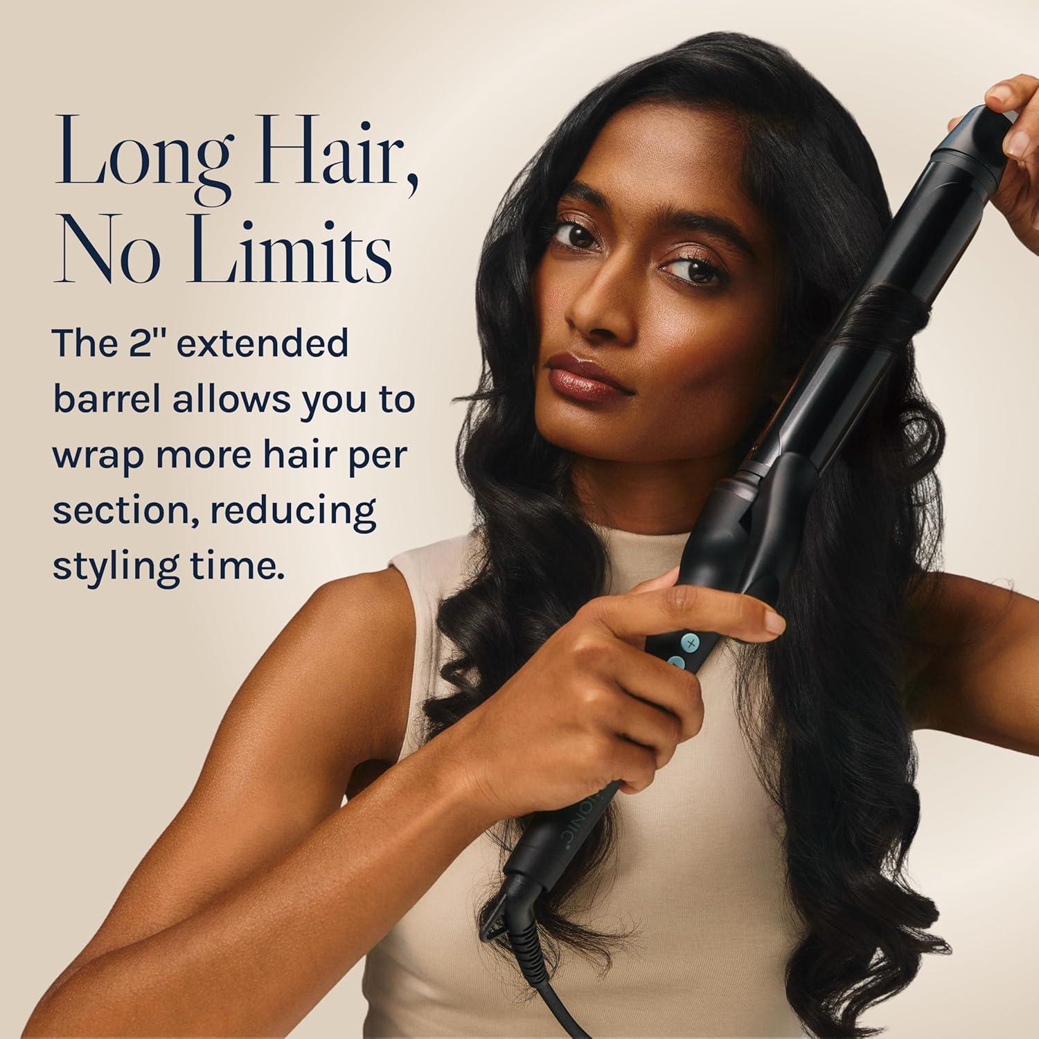 imageBio Ionic Long Barrel StylerCurling Iron with Moisture Heat Technology amp NanoIonic MX Verstatile Curling WandBlack