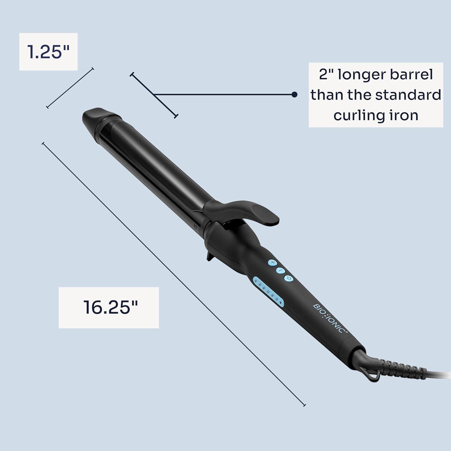 imageBio Ionic Long Barrel StylerCurling Iron with Moisture Heat Technology amp NanoIonic MX Verstatile Curling WandBlack