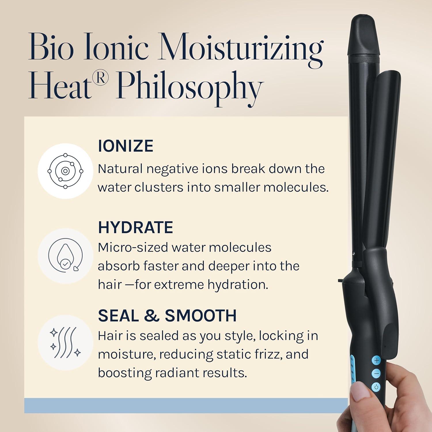 imageBio Ionic Long Barrel StylerCurling Iron with Moisture Heat Technology amp NanoIonic MX Verstatile Curling WandBlack