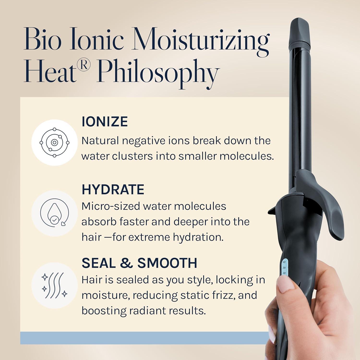 imageBio Ionic Long Barrel StylerCurling Iron with Moisture Heat Technology amp NanoIonic MX Verstatile Curling WandBlack