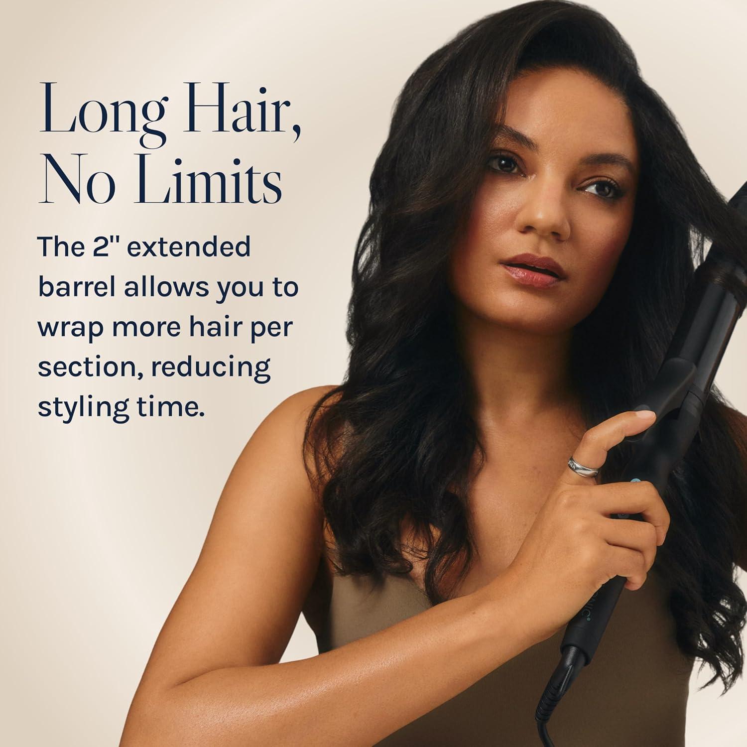 imageBio Ionic Long Barrel StylerCurling Iron with Moisture Heat Technology amp NanoIonic MX Verstatile Curling WandBlack