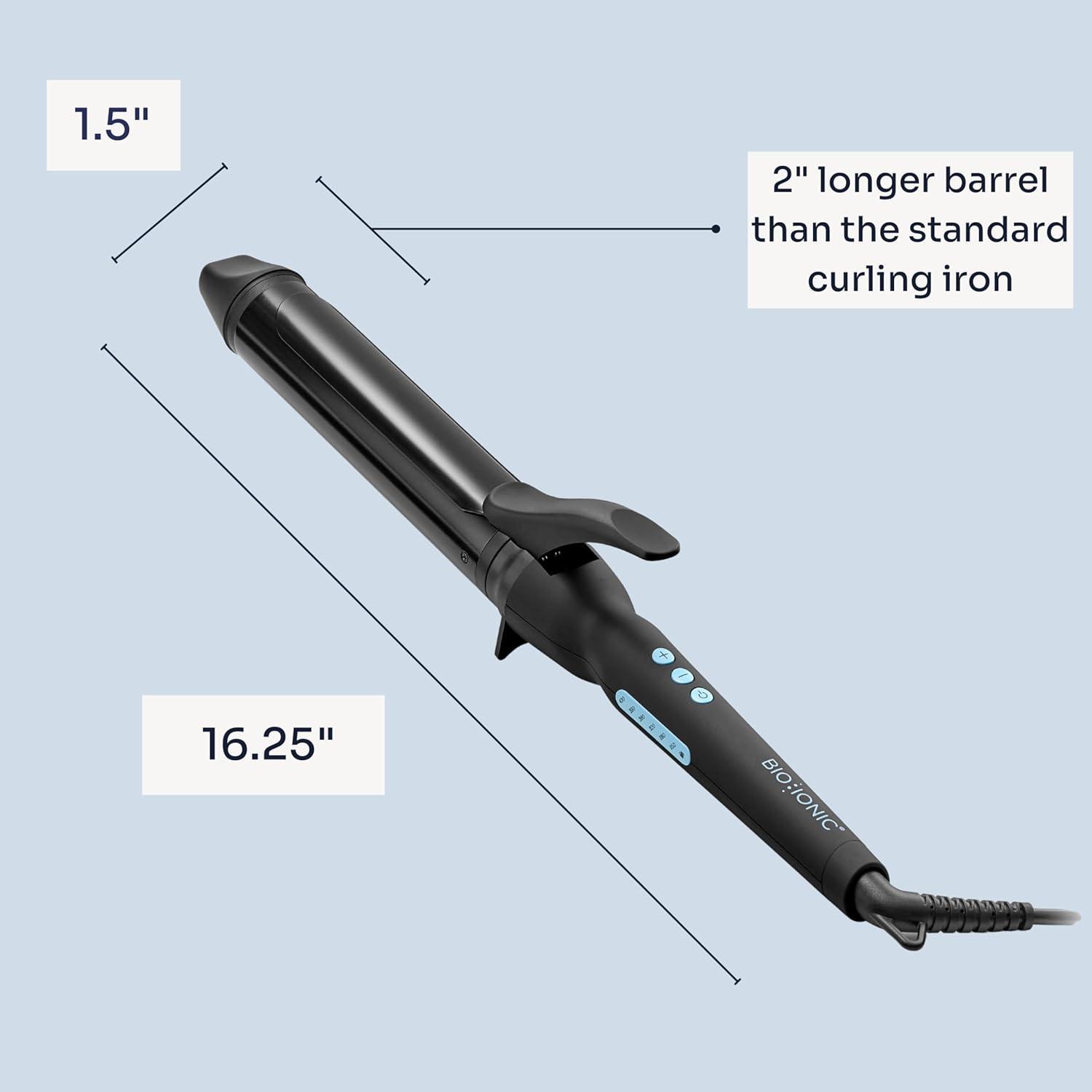 imageBio Ionic Long Barrel StylerCurling Iron with Moisture Heat Technology amp NanoIonic MX Verstatile Curling WandBlack