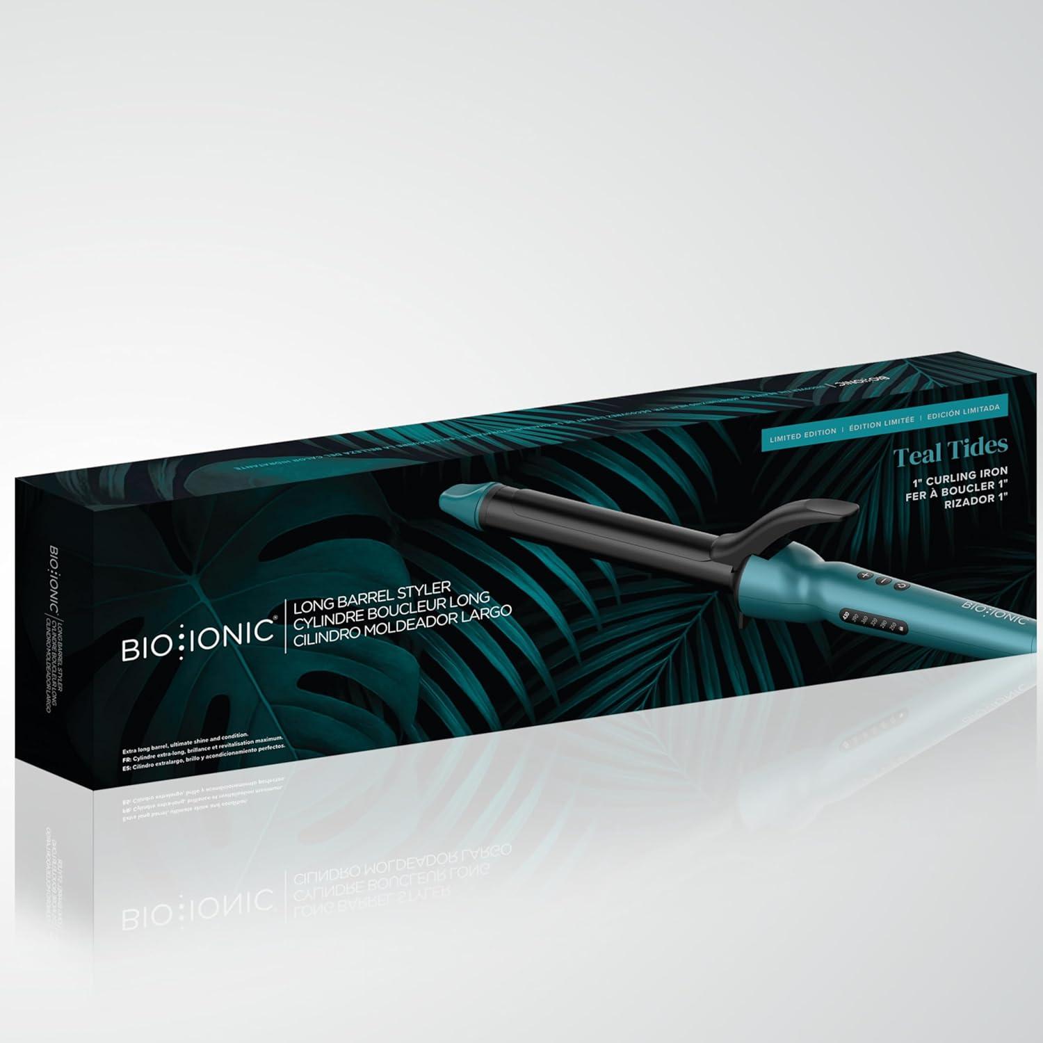imageBio Ionic Long Barrel StylerCurling Iron with Moisture Heat Technology amp NanoIonic MX Verstatile Curling WandTeal Tides Limited Edition