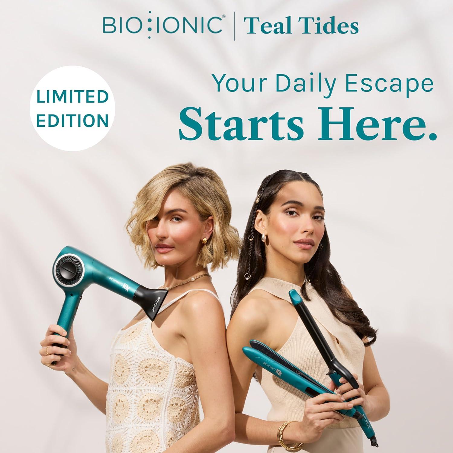 imageBio Ionic Long Barrel StylerCurling Iron with Moisture Heat Technology amp NanoIonic MX Verstatile Curling WandTeal Tides Limited Edition