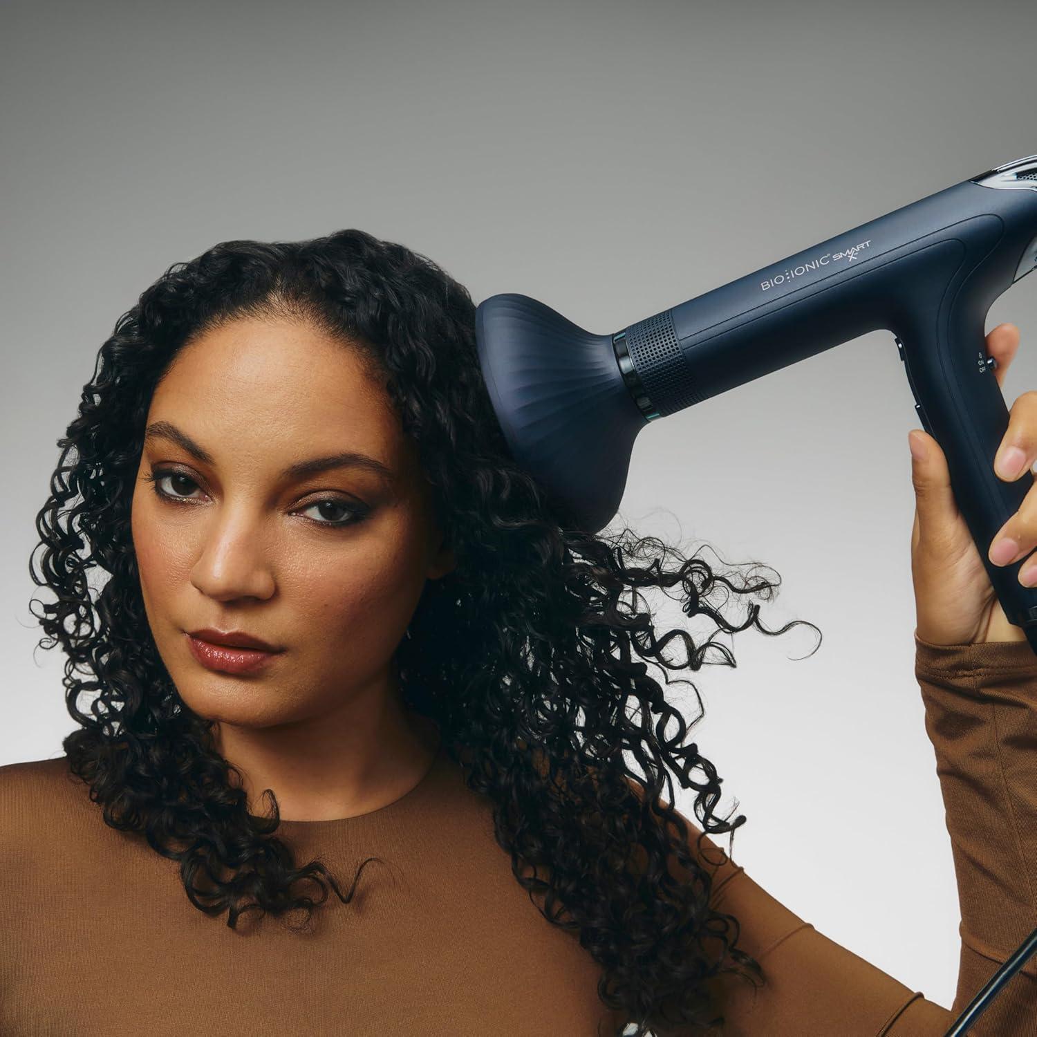imageBio Ionic SmartX Hair Dryer with Diffuser HighEfficiency Blow Dryer with 3 Heat amp 3 Speed Settings Diffuser Hair Dryer Gently Dries Defines amp Reduces Frizz Self Cleaning FunctionBlue