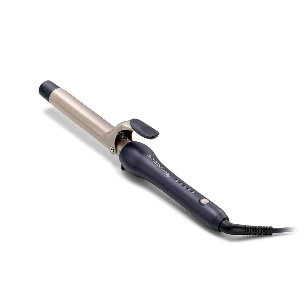 imageBio Ionic GoldPro 1 or 125 Curling Iron Blue Moisturizing Heat amp 24K Gold MX New amp Improved 15 Longer Barrel Ceramic Curling Iron Adjustable Heat Versatile Curling Wand for LongLasting Curls1 inch