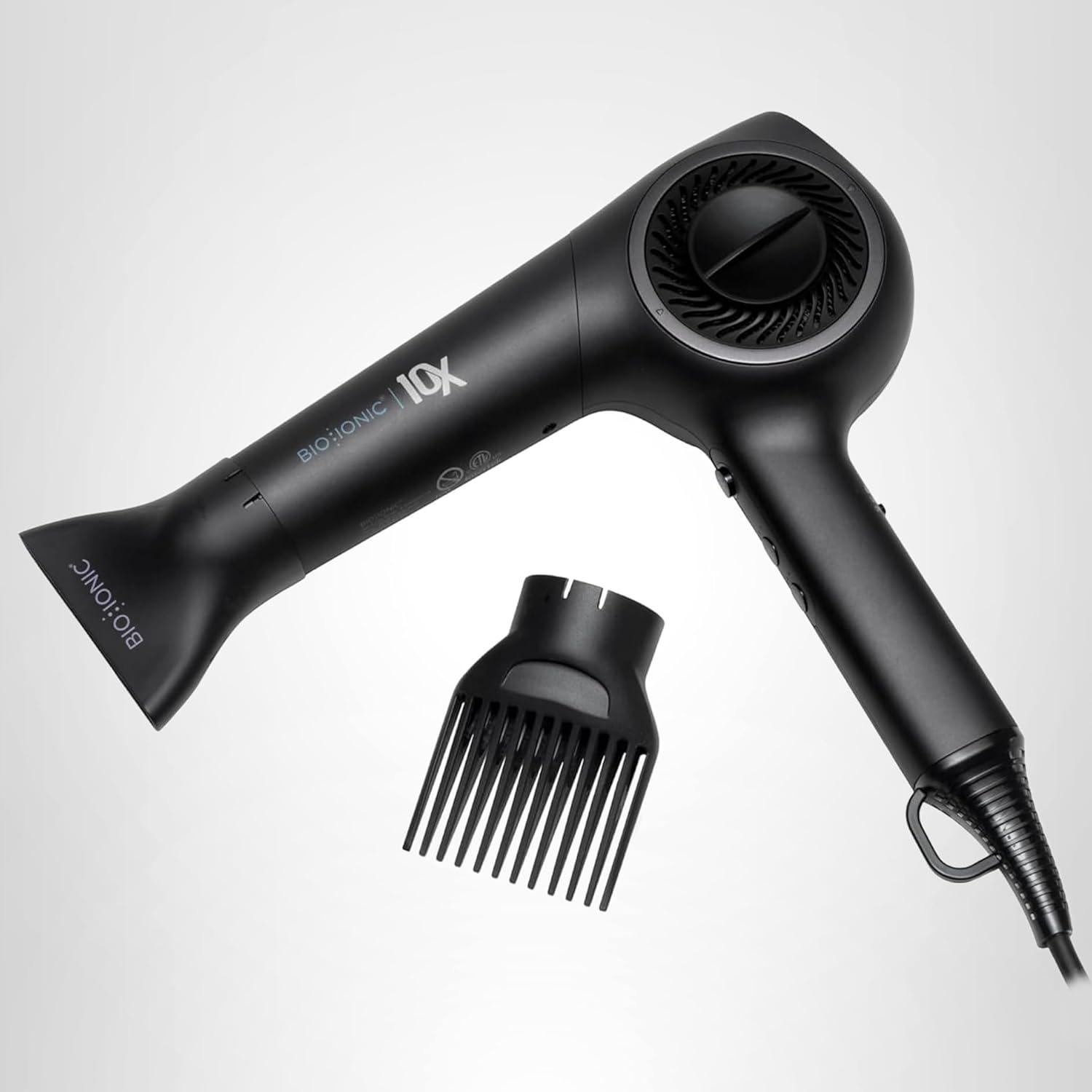 imageBio Ionic 10X Ultralight Speed Hair Dryer Blow Dryer with Adjustable Heat amp Speed Memory Function Professional Hair Styling Tool for Fast FrizzFree HairstylesBlack