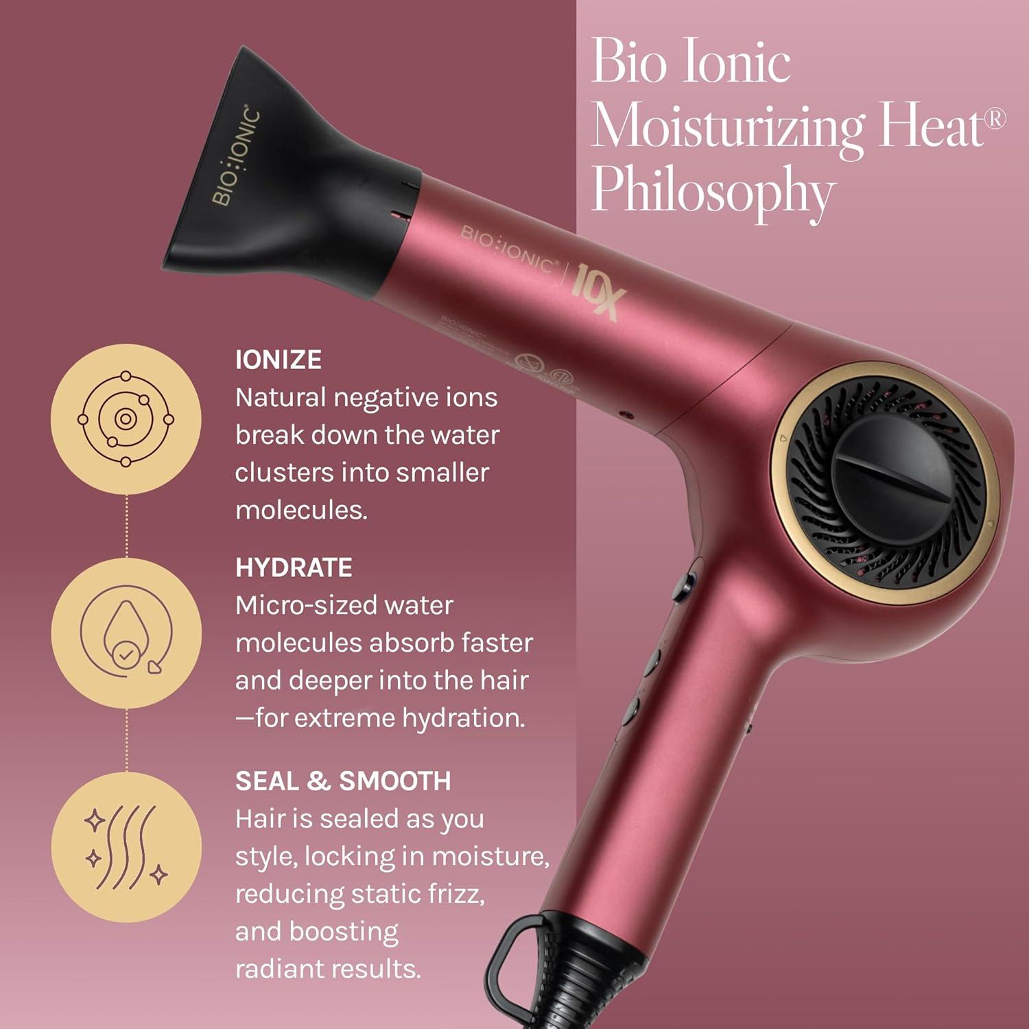 imageBio Ionic 10X Ultralight Speed Hair Dryer Blow Dryer with Adjustable Heat amp Speed Memory Function Professional Hair Styling Tool for Fast FrizzFree HairstylesVelvet Rouge Limited Edition