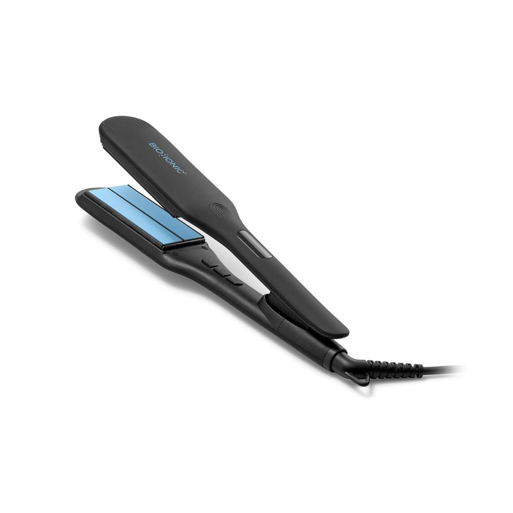 imageBIO Ionic Onepass Styling Flat Iron with NanoIonic amp Moisturizing Heat Technology Hydrated and FrizzFree Hair Ceramic Hair Straightener with Silicone Strip for Gentle OnePass StylingBlack