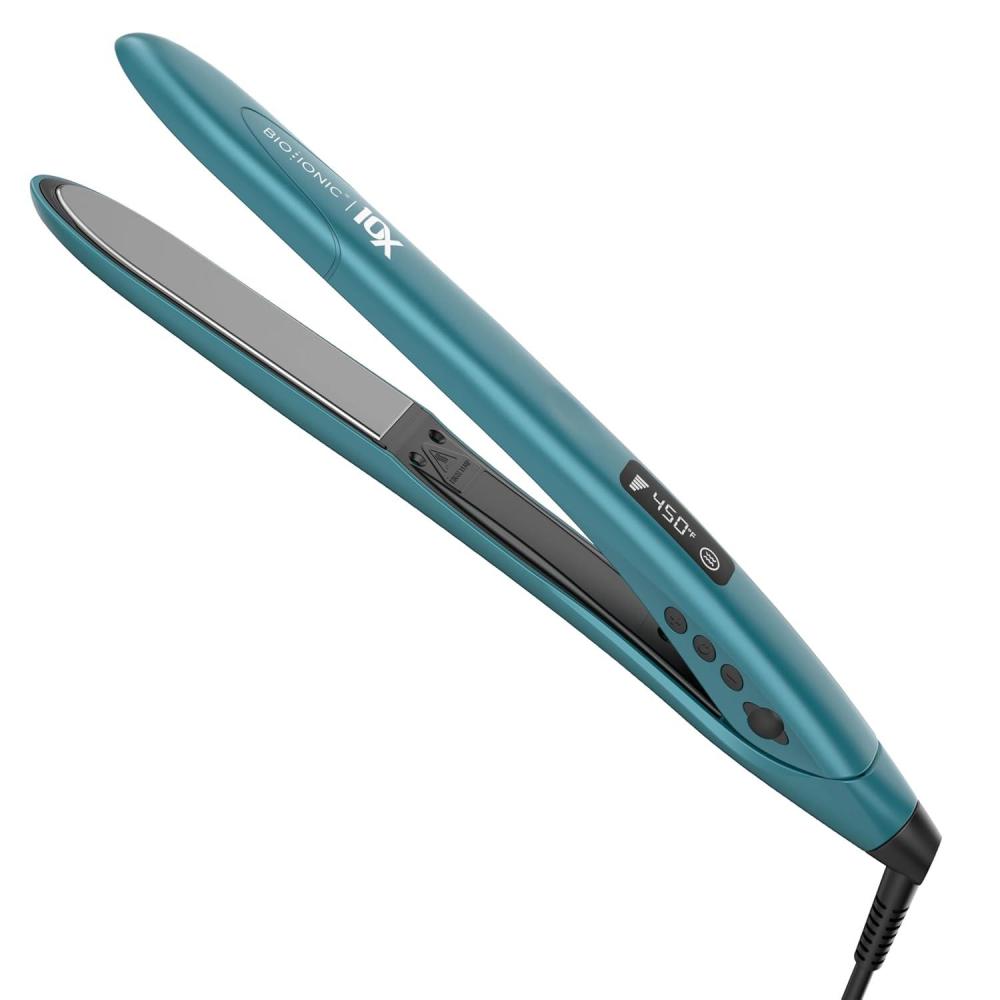 imageBio Ionic 10X Styling Iron Hair Straightener with 1 Sonic Vibrating Plates Flat Iron with Ion Generating Mineral Complex Versatile Styler for Wavy amp Straight HairstylesTeal Tides Limited Edition