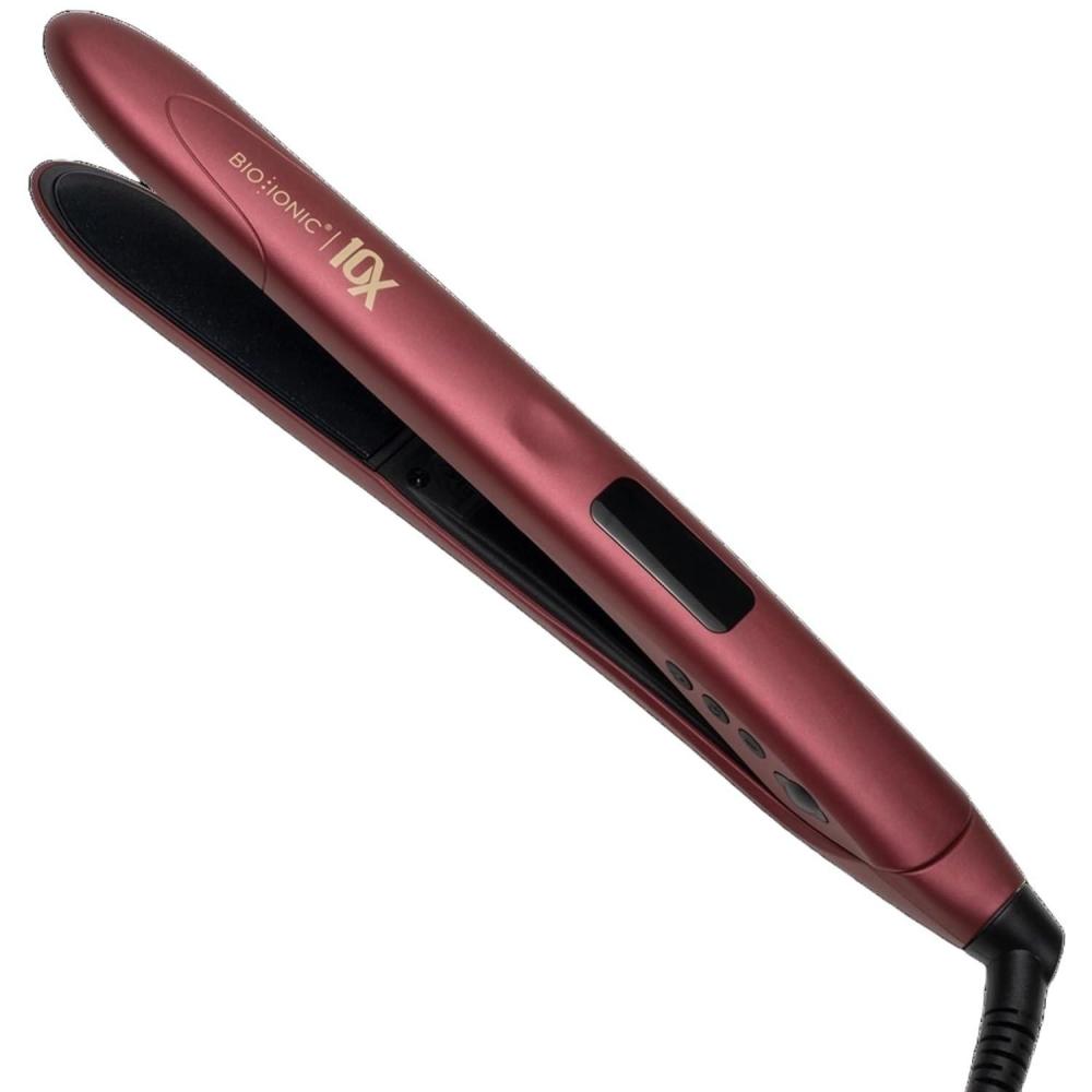 imageBio Ionic 10X Styling Iron Hair Straightener with 1 Sonic Vibrating Plates Flat Iron with Ion Generating Mineral Complex Versatile Styler for Wavy amp Straight HairstylesVelvet Rouge Limited Edition