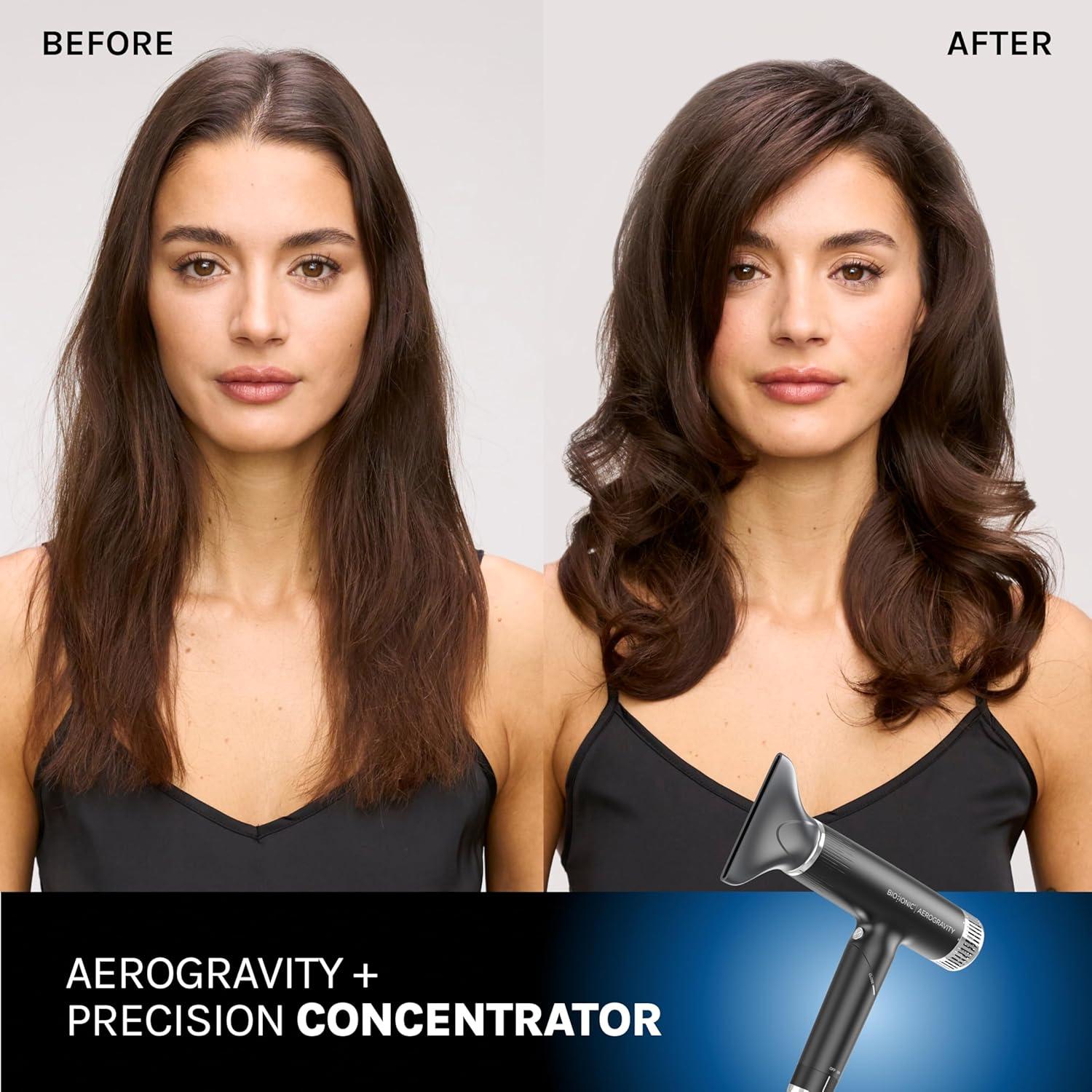 imageBio Ionic AeroGravity Featherlight Hair Dryer Foldable Handle Reduces Frizz amp Static Compact UltraLightweight Blow Dryer Dual Voltage Includes Diffuser amp Concentrator Nozzle Travel Essentials