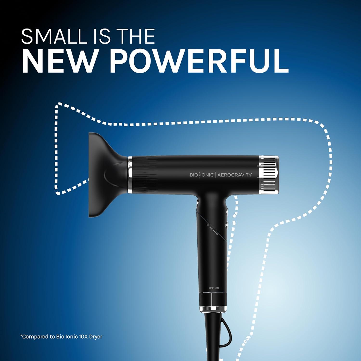 imageBio Ionic AeroGravity Featherlight Hair Dryer Foldable Handle Reduces Frizz amp Static Compact UltraLightweight Blow Dryer Dual Voltage Includes Diffuser amp Concentrator Nozzle Travel Essentials