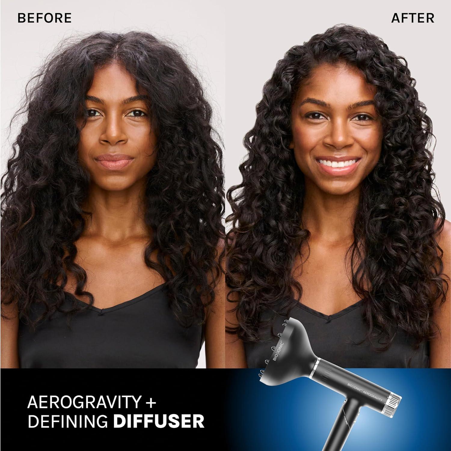 imageBio Ionic AeroGravity Featherlight Hair Dryer Foldable Handle Reduces Frizz amp Static Compact UltraLightweight Blow Dryer Dual Voltage Includes Diffuser amp Concentrator Nozzle Travel Essentials